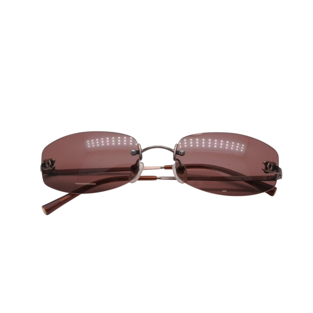 CHANEL - CHANEL シャネル サングラス 眼鏡 ココマーク リムレス フチ