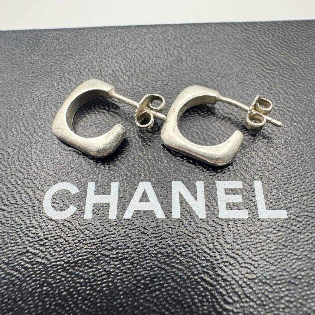 CHANEL - 希少 CHANEL シャネル ピアス フープ シルバー925