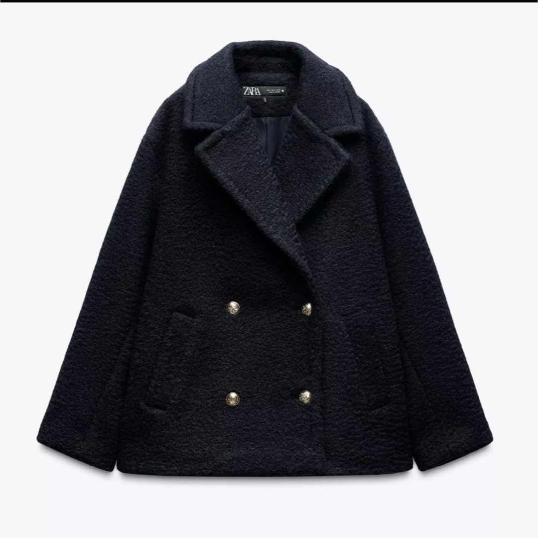 ZARA - 2024完売品 ZARA セミロング丈ブークレコートの通販 by .｜ザラ