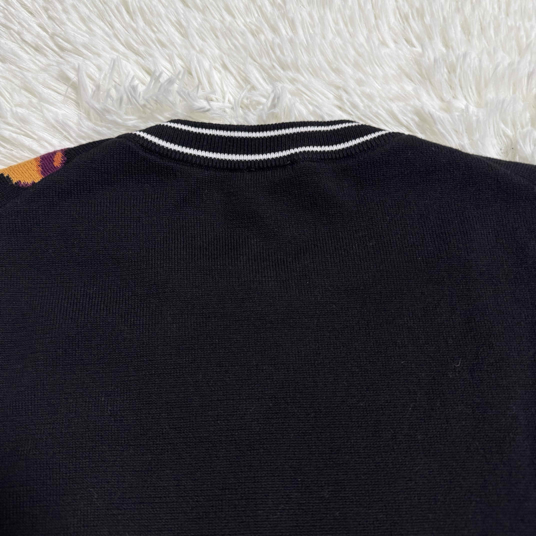 美品】ポールスミス クルーネック ニット セーター ブラック 鯉 花柄 S