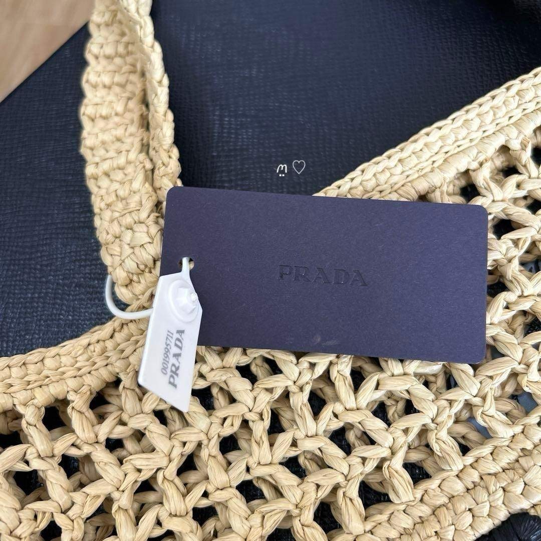 PRADA - 新品 PRADAプラダ クロシェトートバッグ1BG393 カゴ ラフィア