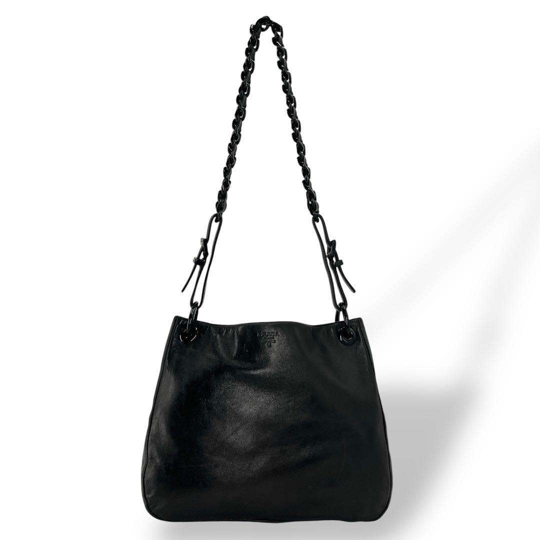PRADA - プラダ ワンショルダーバッグ プラスチックチェーン 型押し