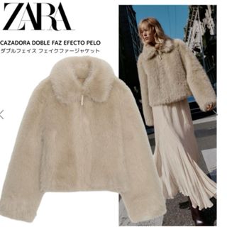 ZARA - ZARA 新品 ボリュームファーフード付きコートの通販 by