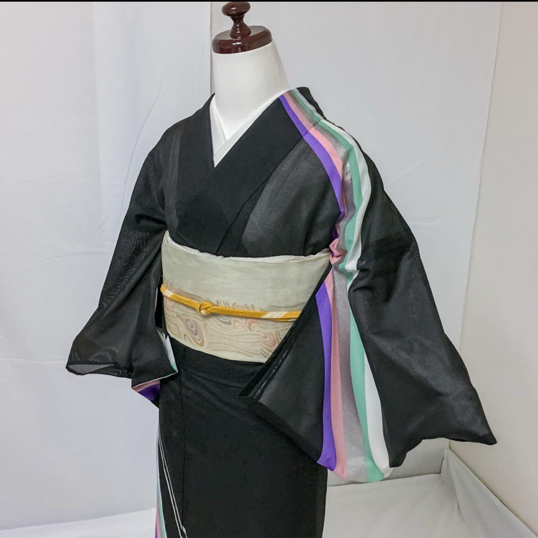 夏物 薄物 絽 化繊 訪問着 フルセット 4点 式典 マ3-9の通販 by (株