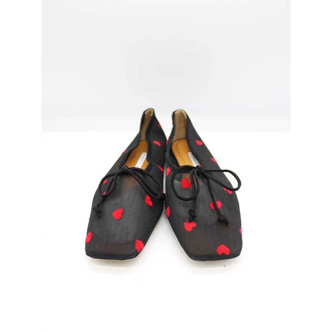PIPPICHIC - ピッピシック AMBER ハート柄フラットシューズ ブラック