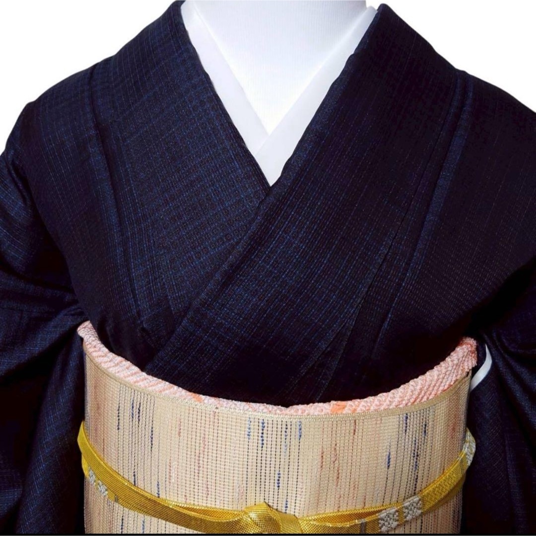 袷 正絹 紬 大島紬系 小紋 フルセット 4点 美品 フ9-12の通販 by (株