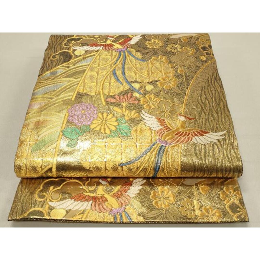 平和屋着物◎佐賀錦 六通柄袋帯 彩華 金糸 正絹 逸品 DABC9566qpの通販