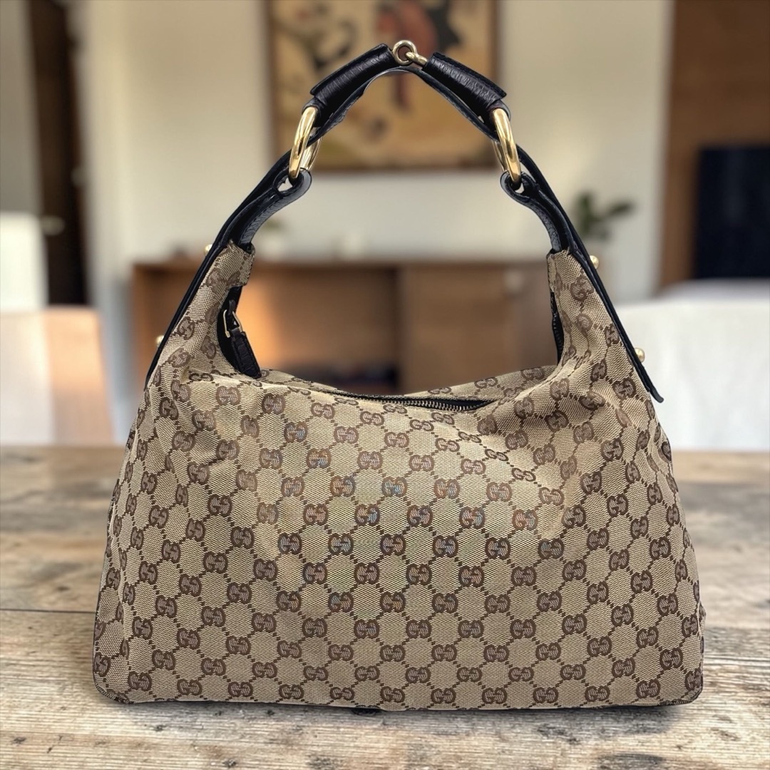 GUCCI - GUCCI グッチ ホースビット GGキャンバス× レザー ワン