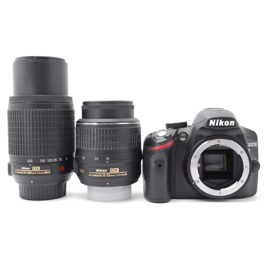 Nikon - 【使用感少美品】ダブルレンズ Nikon D3200 スマホ転送 フルHD
