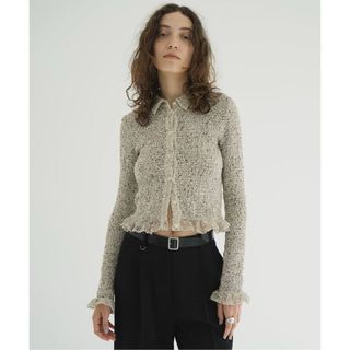ZARA - zara コントラストニットフェイクファージャケットの通販 by