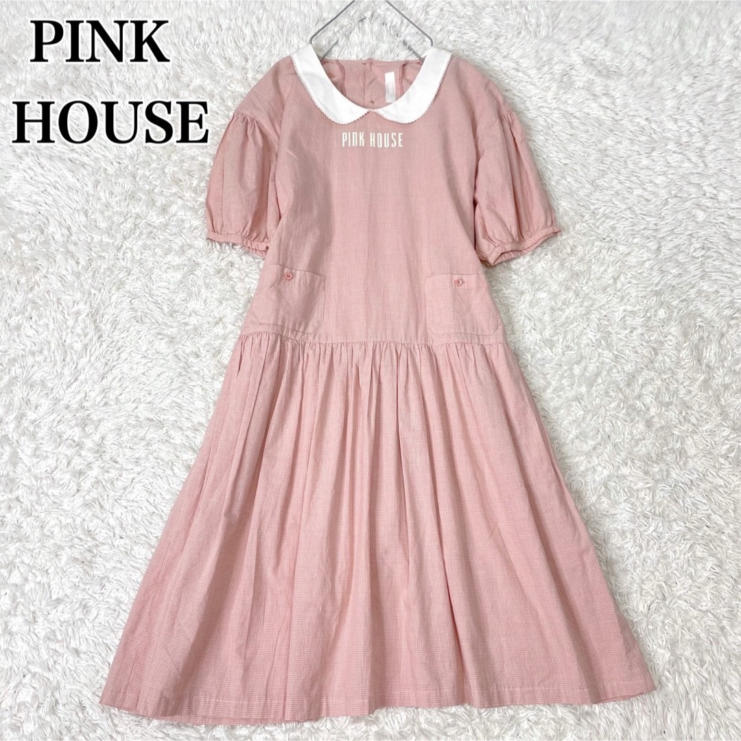PINKHOUSE ピンクハウス ギンガムチェック襟付き ワンピース リボン