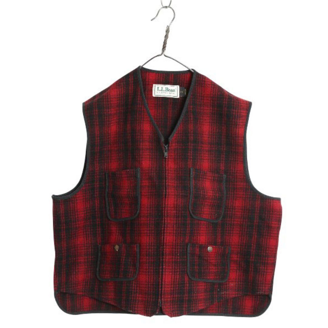 L.L.Bean - 80s USA製 エルエルビーン フルジップ ウール ベスト