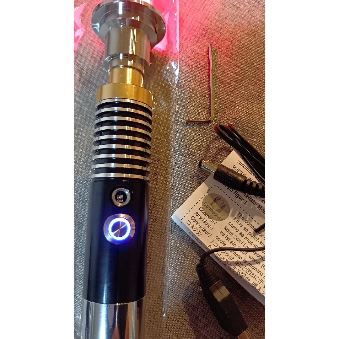 合金製ライトセーバー ルーク仕様 SWギミック 振動 音 光 usb充電 新品