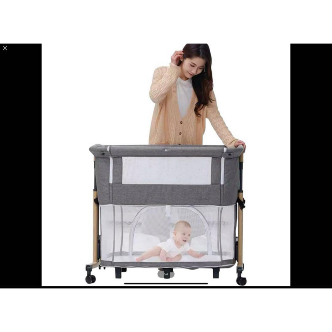 新品正規品HZDMJベビーベッド 添い寝折りたたみハイローベッド08C-G