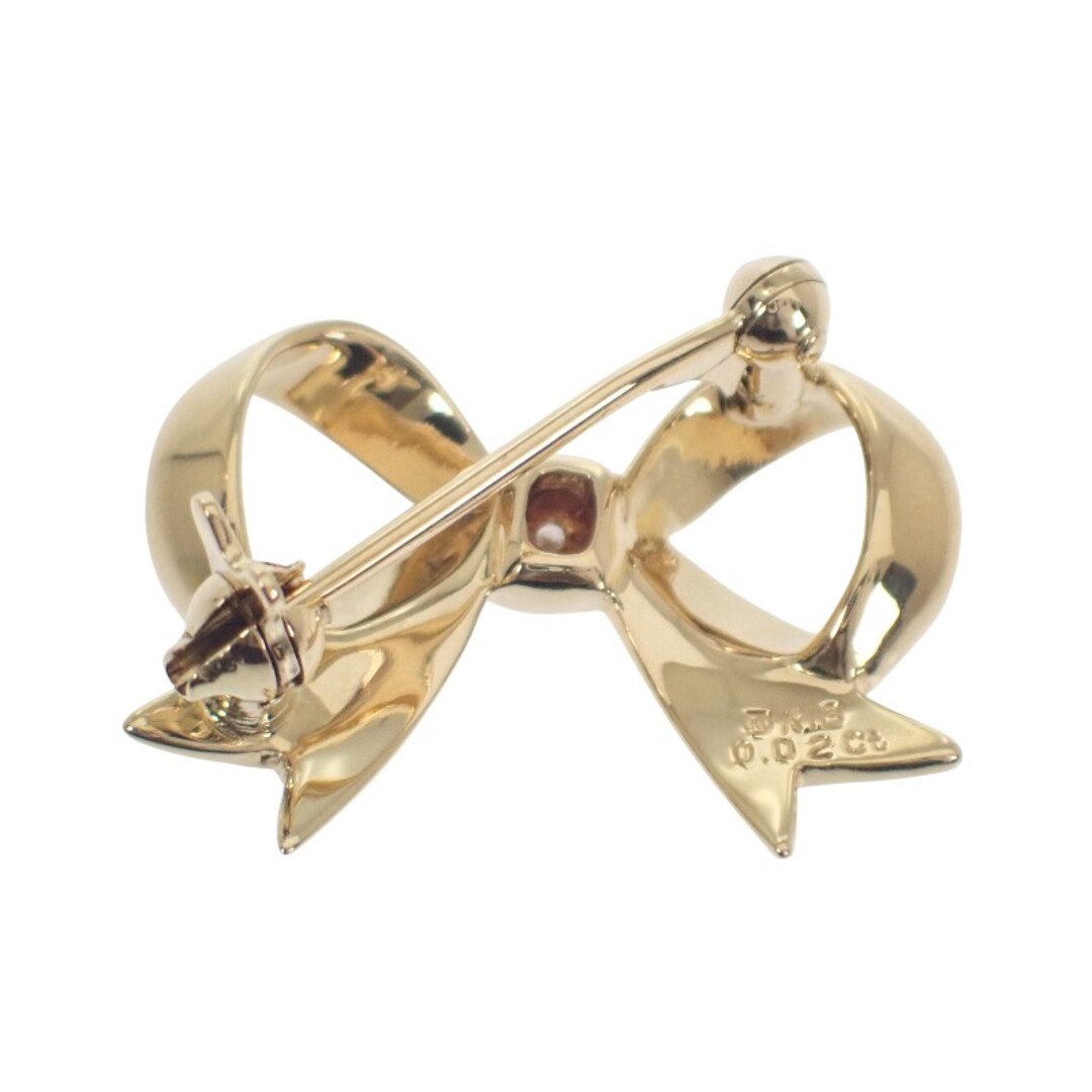 MIKIMOTO - ミキモト MIKIMOTO リボン ブローチ K18イエローゴールド