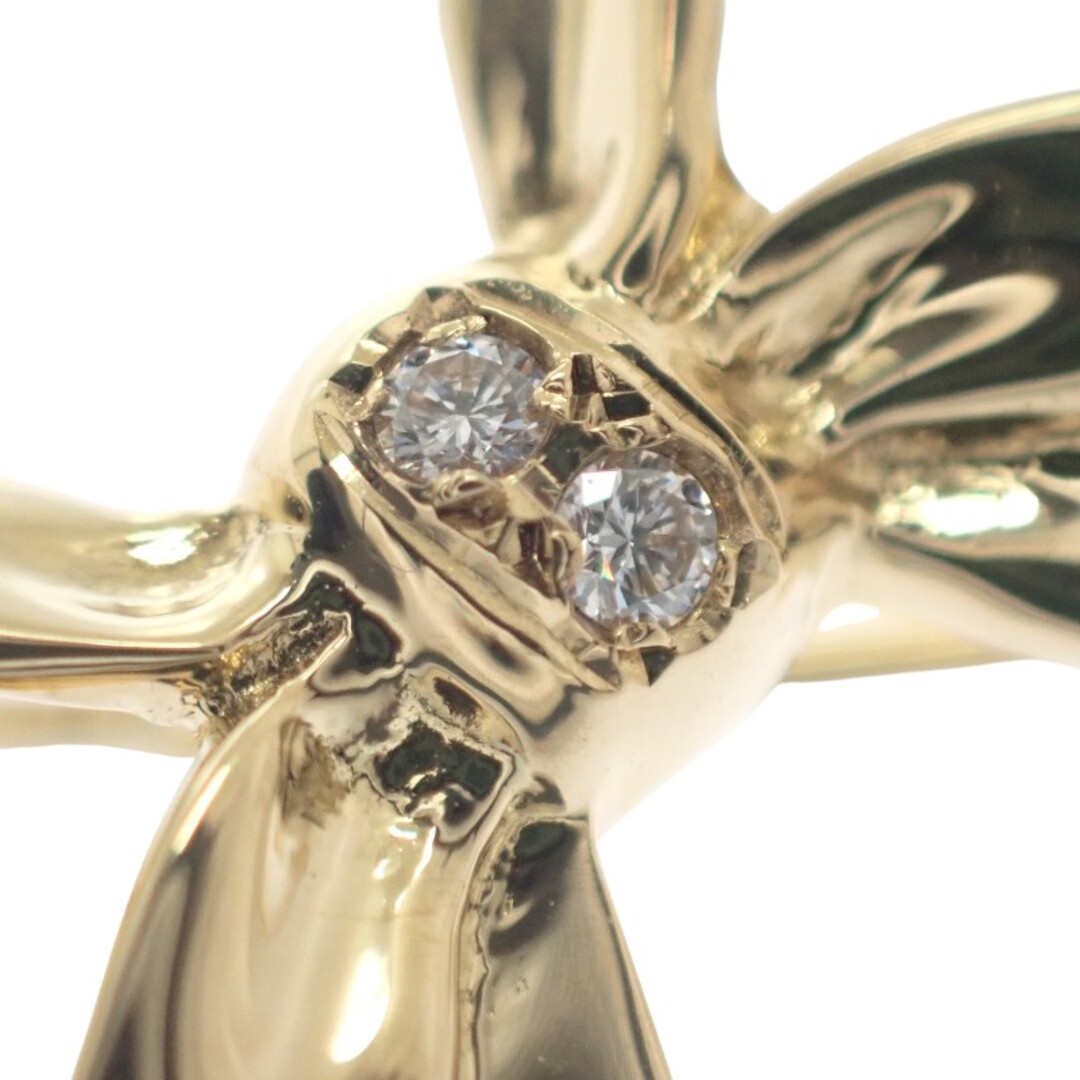 MIKIMOTO - ミキモト MIKIMOTO リボン ブローチ K18イエローゴールド