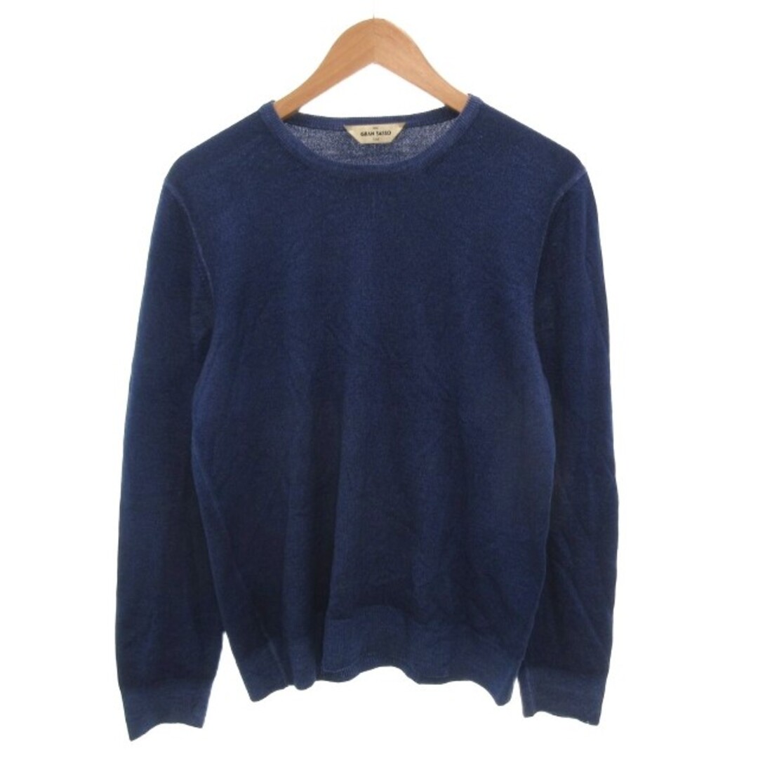 グランサッソ GRAN SASSO ニット セーター ウール 50 青 ブルーの通販