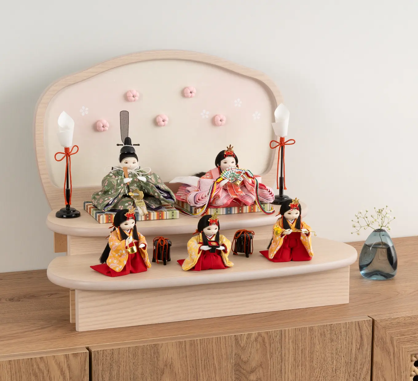 雛人形「さやさや 三人官女 衣装着・すずらん」｜雛人形の通販 ふらここ