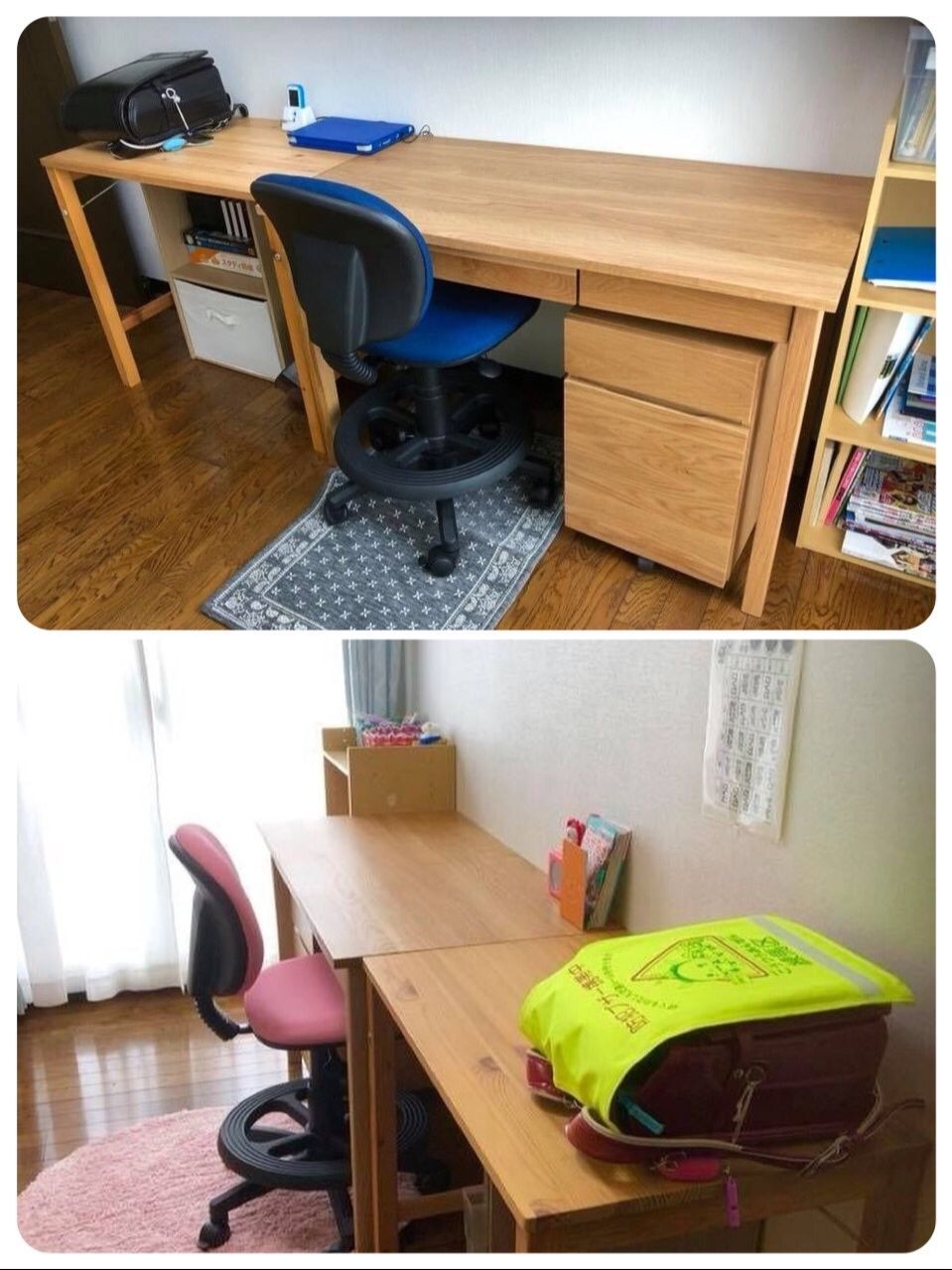 無印良品】学習机＋折り畳み机「2台並べ」で広々すっきり！学習