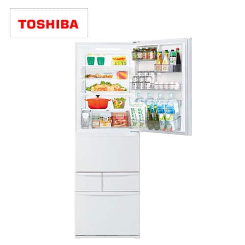 東芝 冷蔵庫 【良品】冷蔵庫 411L 右開 マットホワイト GR-V41GK(WU