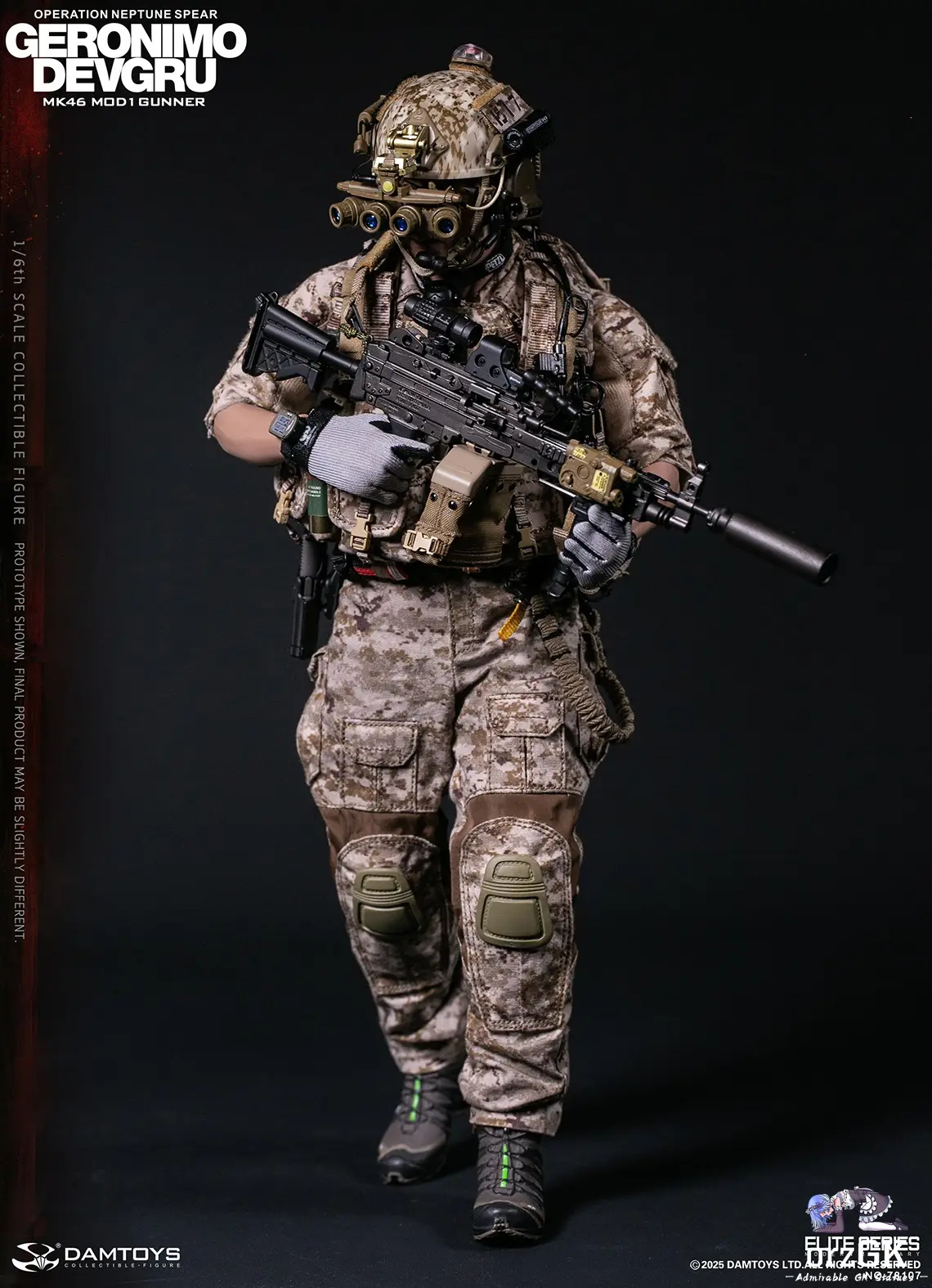 DAMTOYS - DEVGRU Operation Neptune Spear GERONIMO MK46 MOD1 Gunner