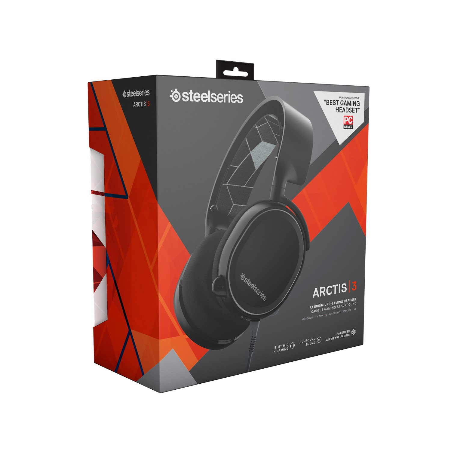 SteelSeries Arctis 3 7.1 Surround Gaming Headset - Black (61503