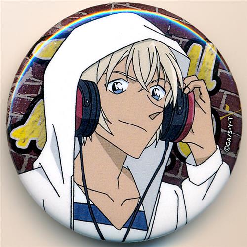 名探偵コナン 缶バッジ 安室透 ヘッドフォン 名探偵コナン 缶バッジ