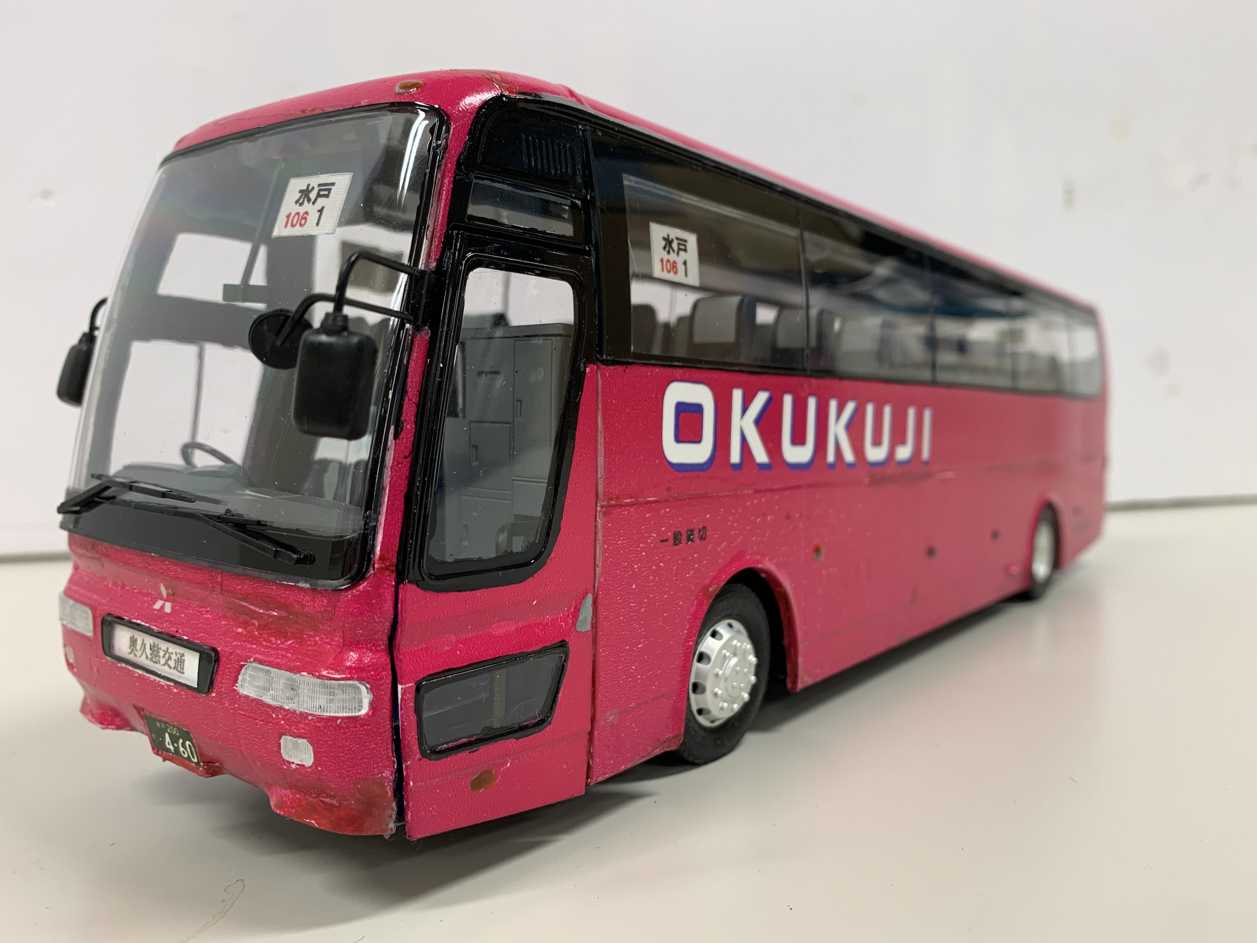 1/32 ジェイアール四国バス プラモデルボディ塗装済 +バスガールおまけ