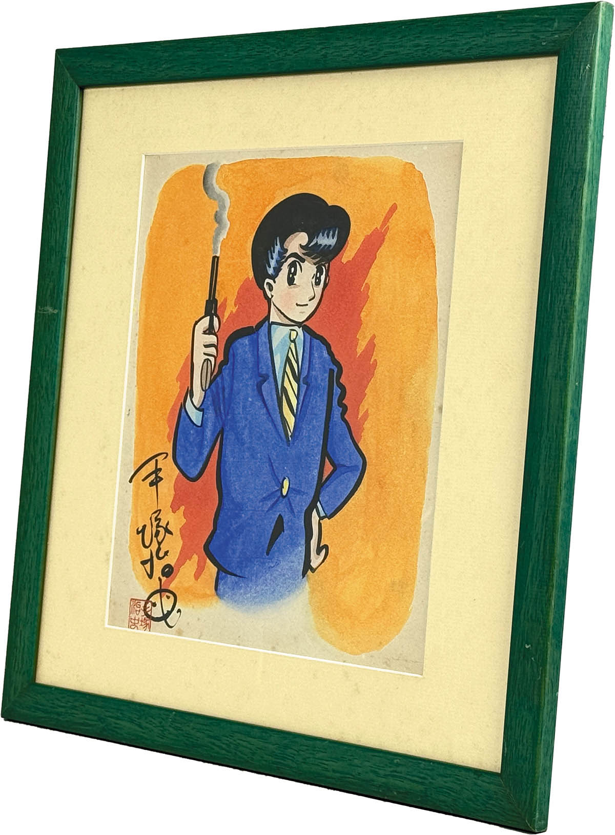 3003] 手塚治虫 直筆カラー色紙「ロック」