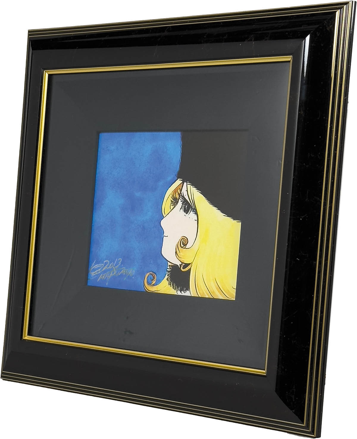 4016] 松本零士 直筆サイン入りカラー複製イラスト「未来へ/銀河鉄道999」