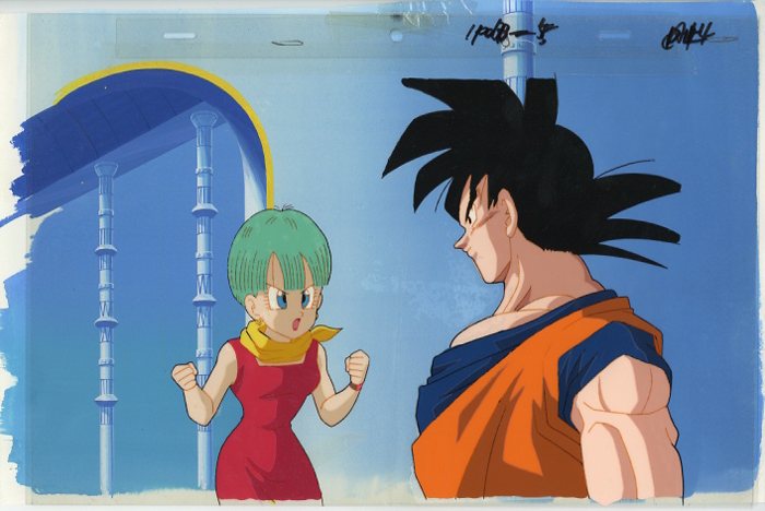 j*い様 映画ドラゴンボール セル画 ブルマと悟空 ドラゴンボールZ