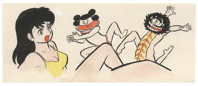 永井豪とダイナミックプロ直筆カラーイラスト「ハレンチ学園」