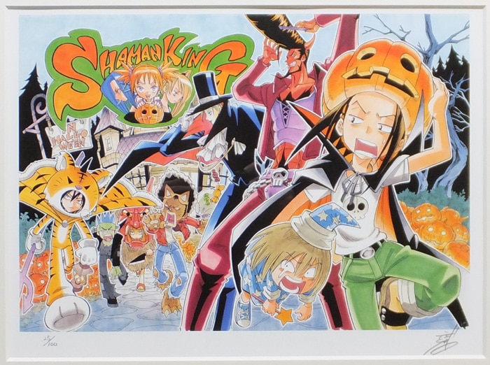 PG-9335]シャーマンキング 直筆サイン入りカラー複製イラスト 武井宏之