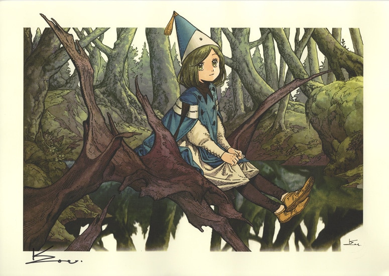 白浜鴎 直筆サイン入りカラー複製イラスト