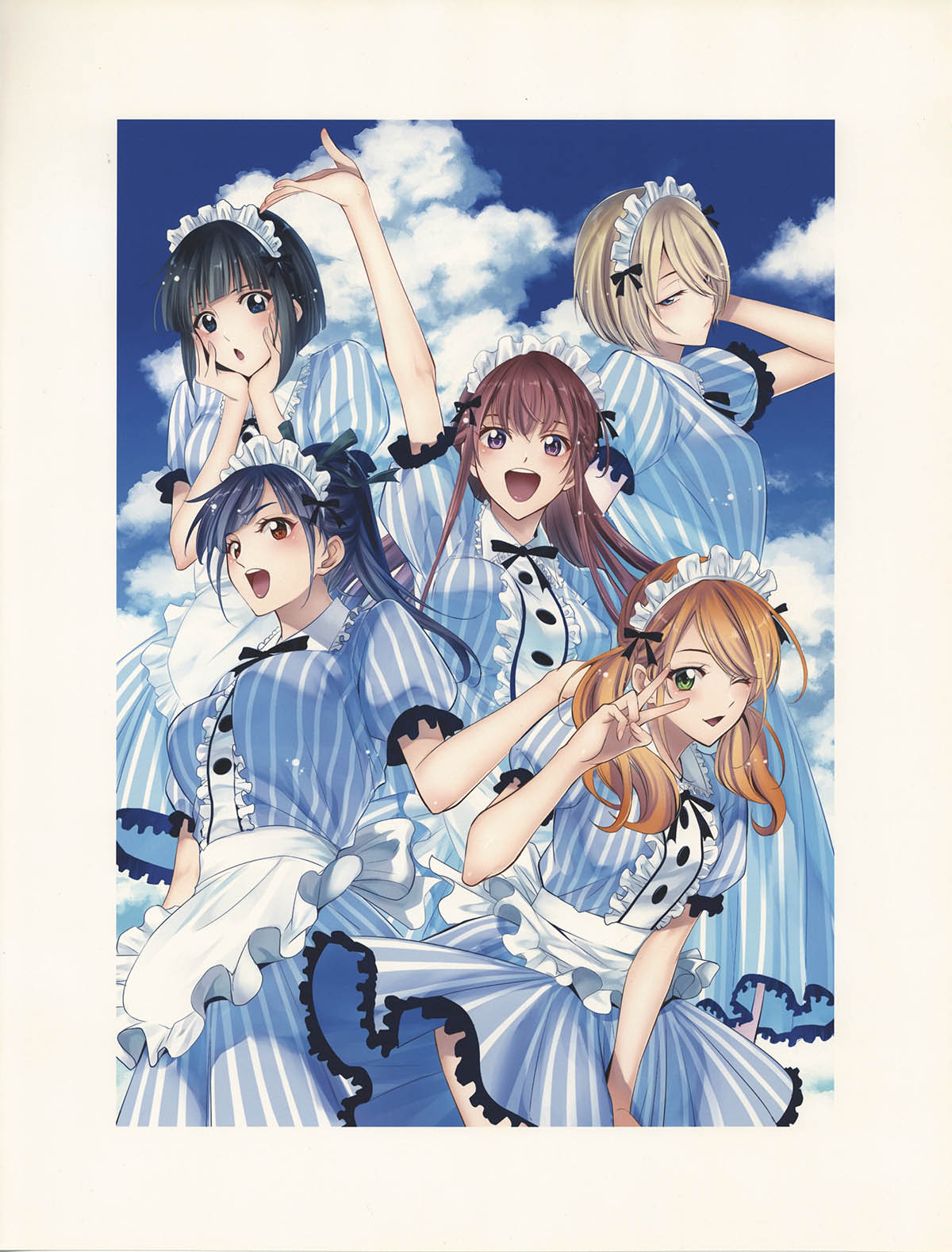 4202] 瀬尾公治 カラー複製イラスト「女神のカフェテラス」