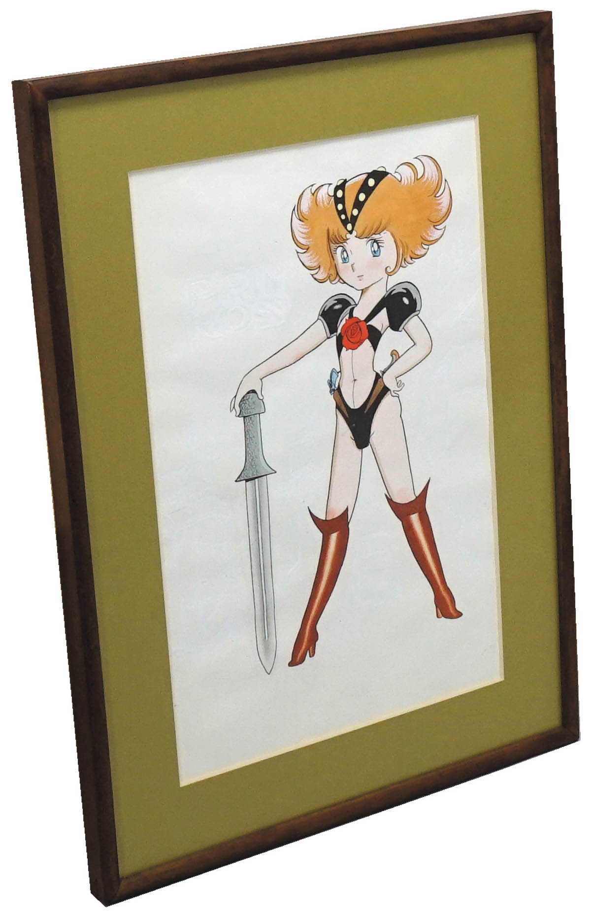 手塚治虫 手描きイラスト入りサイン色紙（プライム・ローズ） 手塚治虫