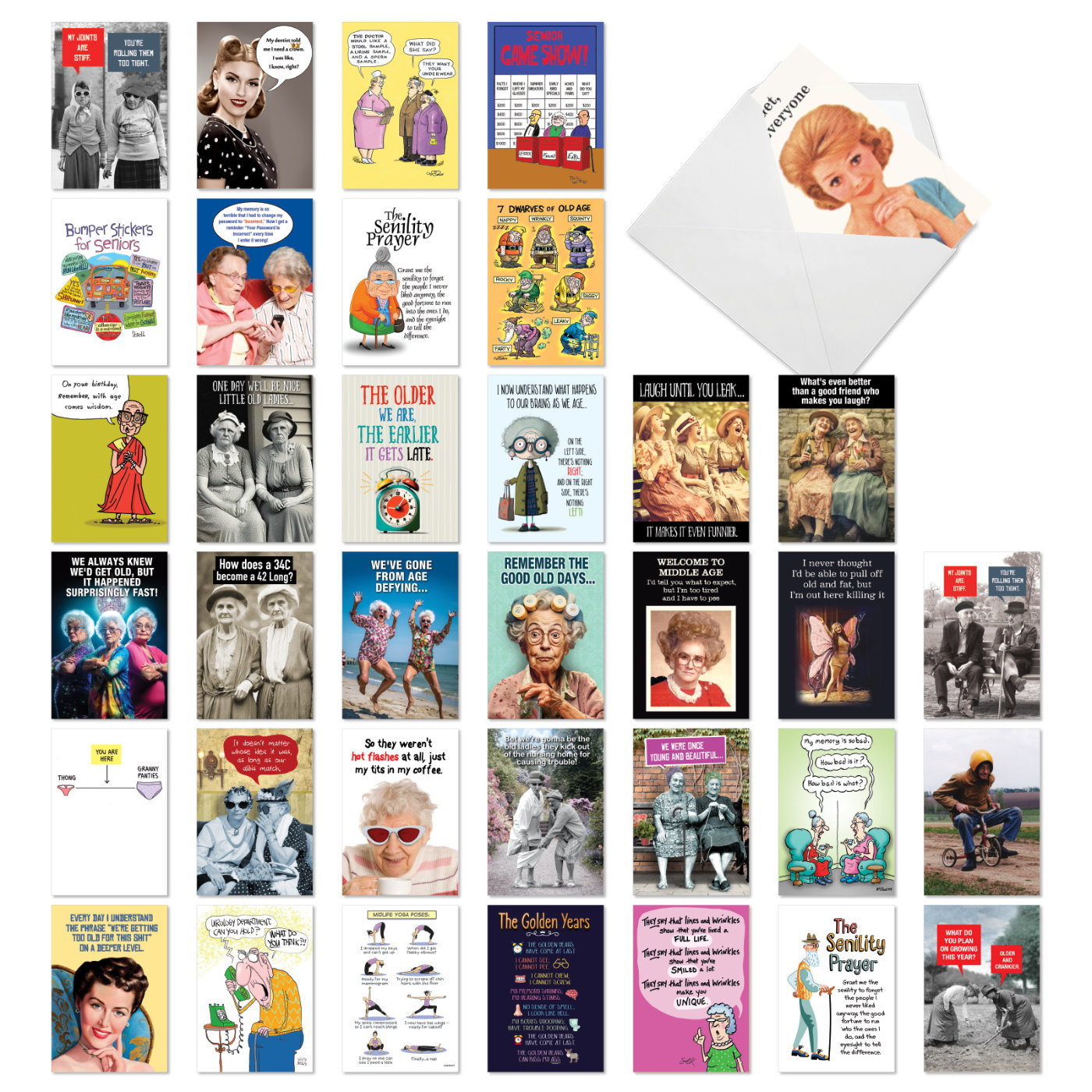 Getting Old: Funny Birthday Assorted Set of 36 Cards