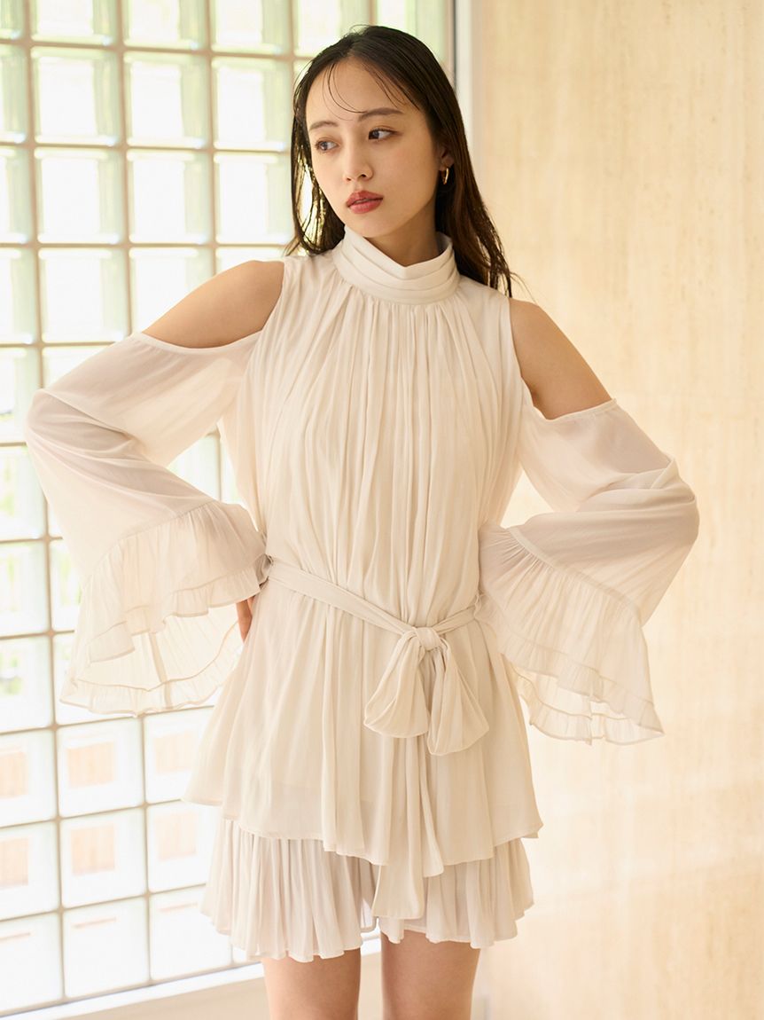 コールドショルダーセットアップ(マキシ・ロングワンピース