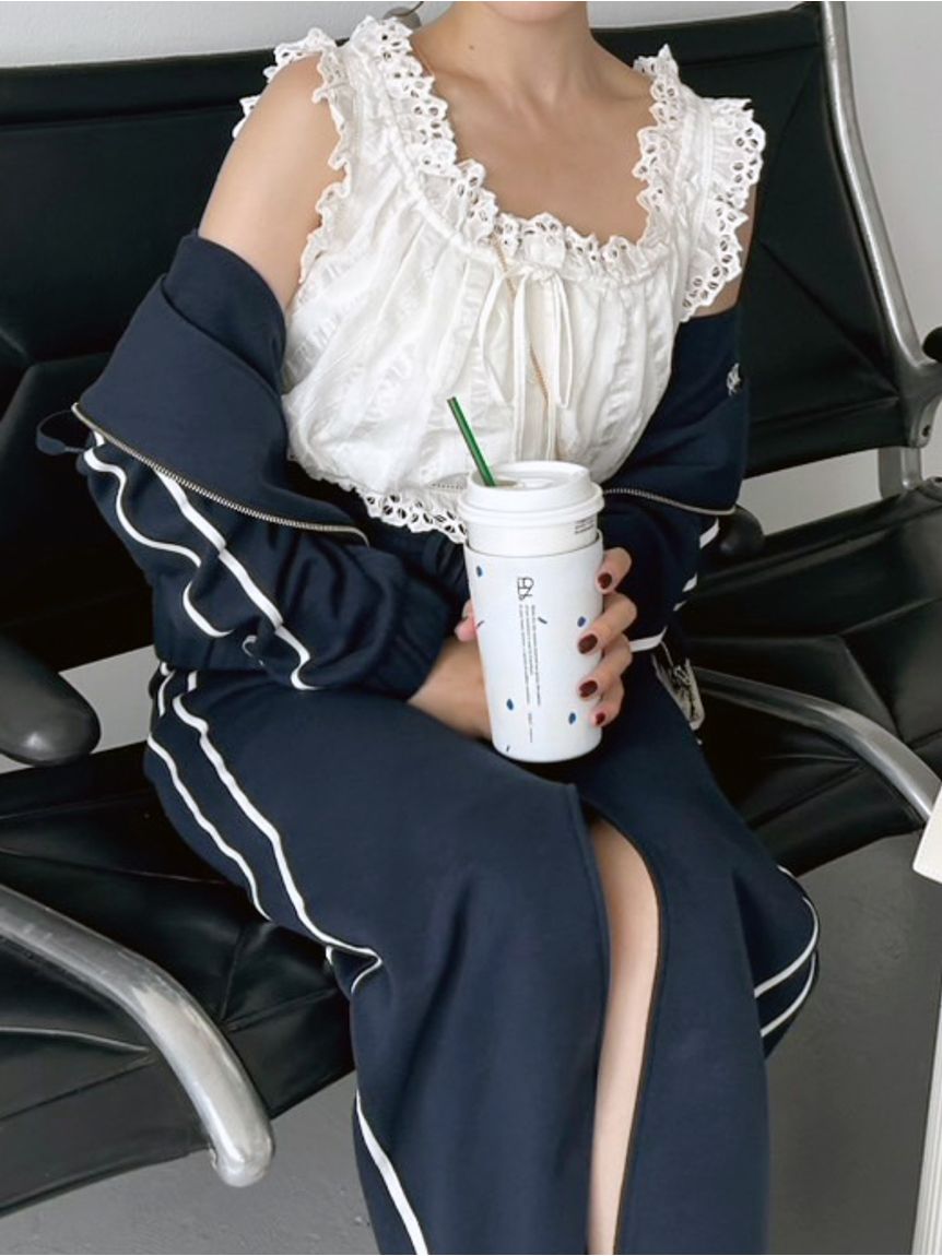 クロップドコットンフリルブラウス(シャツ・ブラウス)｜トップス