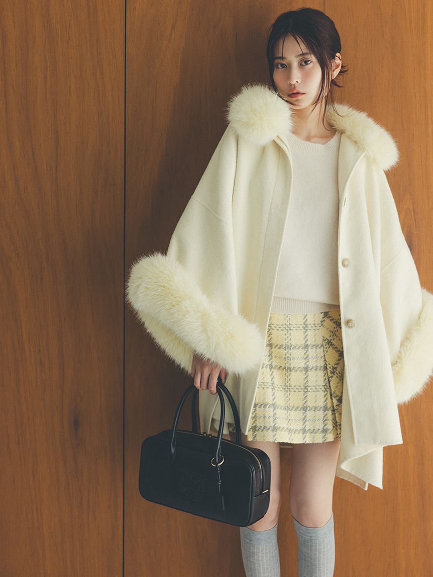 ファー付きミドルケープコート(コート)｜アウター｜SNIDEL(スナイデル