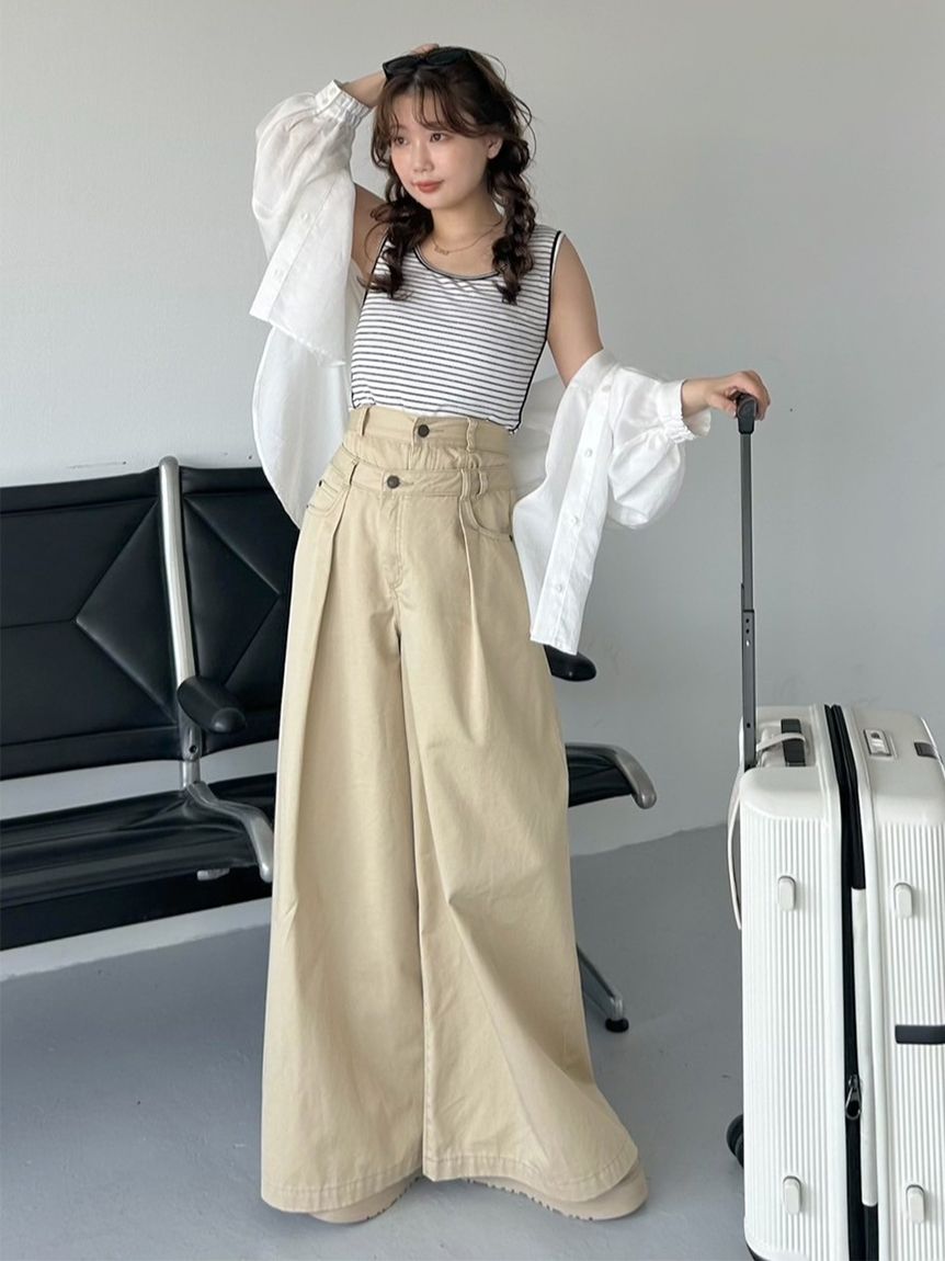 レイヤードデザインパンツ(ロングパンツ)｜パンツ｜SNIDEL(スナイデル