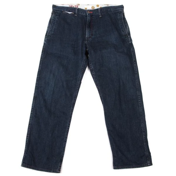 パパスPapas カラーステッチデザインデニム ブルー36 (K-150293)