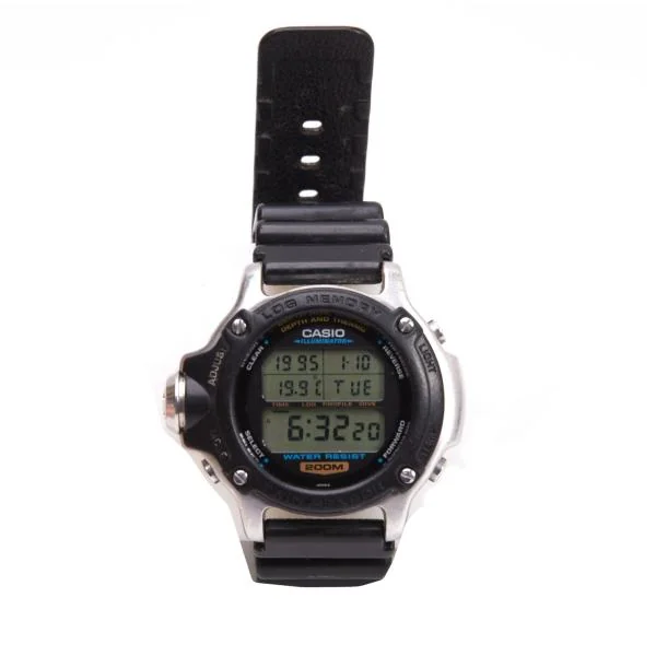 カシオCASIO LOG MEMORY DEP-610 デジタル腕時計 黒シルバー (K-152674)