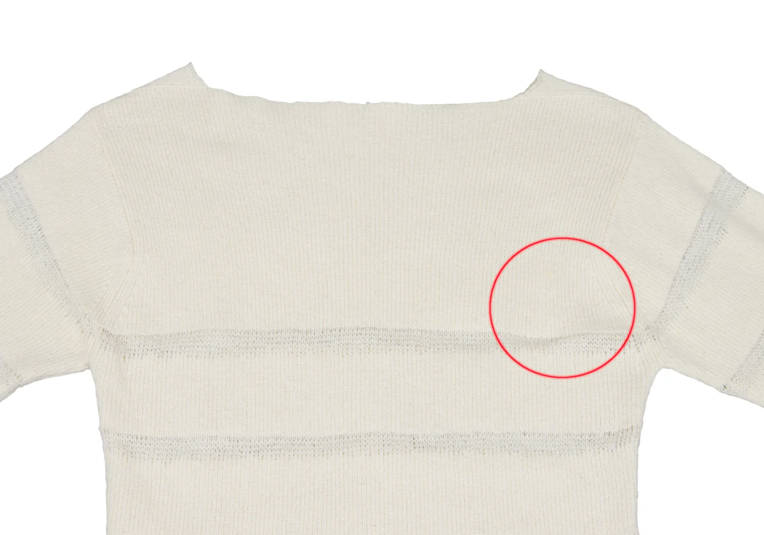 ヘルムートラングHELMUT LANG 透かしボーダー織りボートネックニット