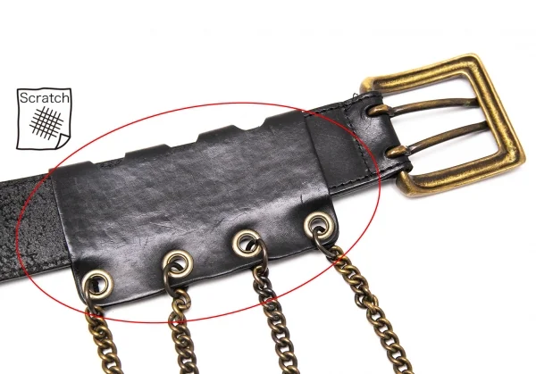 ジャンポールゴルチエJean Paul GAULTIER チェーン装飾レザーベルト 黒