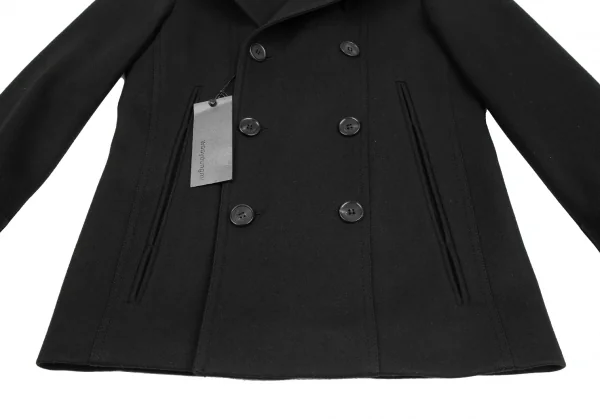 ウーヨンミWOOYOUNGMI レイヤードメルトンピーコート 黒44 (K-123991)