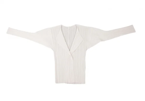 プリーツプリーズPLEATS PLEASE プリーツボタンレスカーディガン オフ