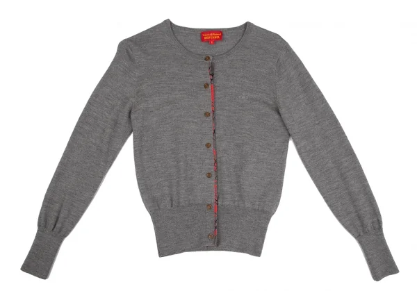 ワンポイントオーブカーディガン グレー 3☆vivienne ヴィヴィアン