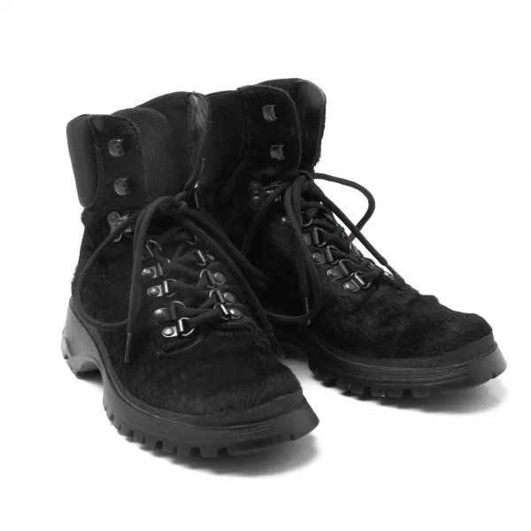 プラダスポーツPRADA SPORT ハラコトレッキングブーツ 黒35 1/2(23.5cm