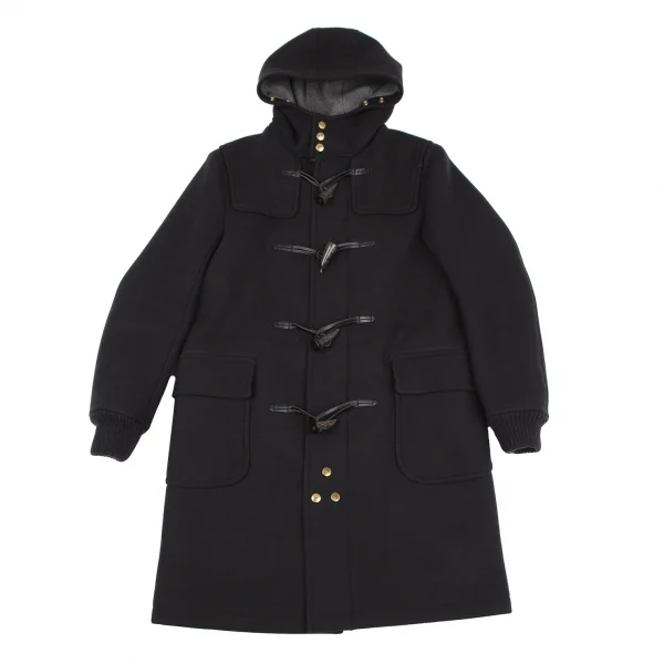 サイ ベーシックスSCYE BASICS リブ切替メルトンダッフルコート 紺